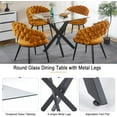 thumbnail image 3 of 36'' Square Glass Dining Table for 2-4, X-Shape Black Metal Legs, Glass Tea Table Square Kitchen Table for Small Space, 3 of 12