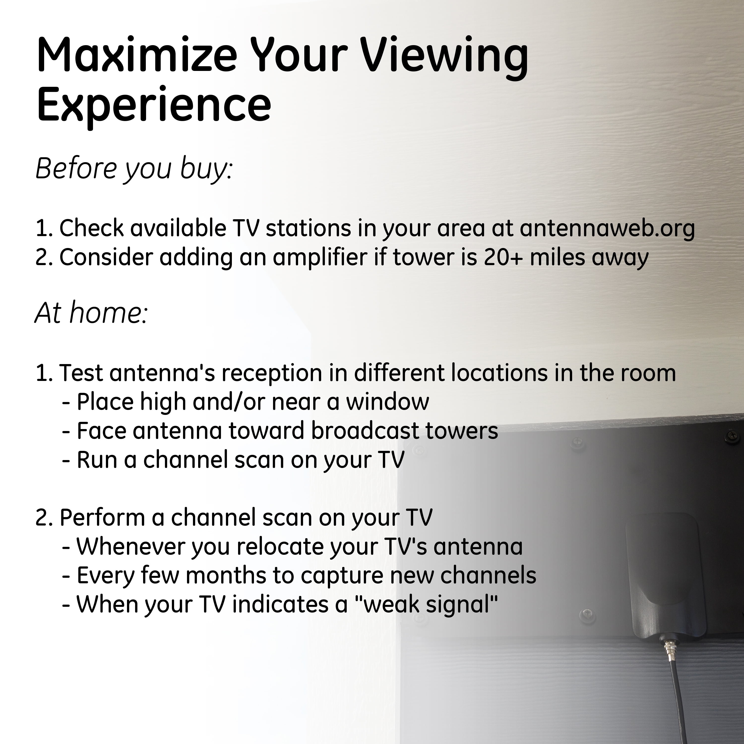 Ge Ultra Edge Outdoor Hd Tv Antenna 60 Miles Black 540 Walmart Com Walmart Com