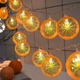 thumbnail image 2 of Cadena de luz decorativa de limón naranja 6 metros 40 luces LED alimentadas por batería para carnaval halloween decoración interior y exterior, 2 of 3