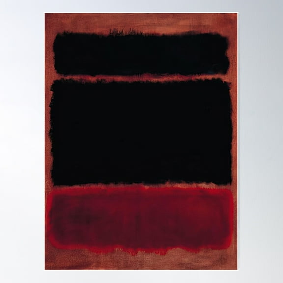 Mark Rothko - Black In Deep Red - 1957 Poster Wall Art, Modern Wall Decor For Living Room Bedroom, 16x24 UNFRAMED