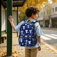 thumbnail image 6 of Puppy and Dog Paw Print Blue 17" School Backpacks for Teens,Waterproof Oxford Fabric,S-Shape Padded Straps for School,Travel,Hiking,Camping, 6 of 6