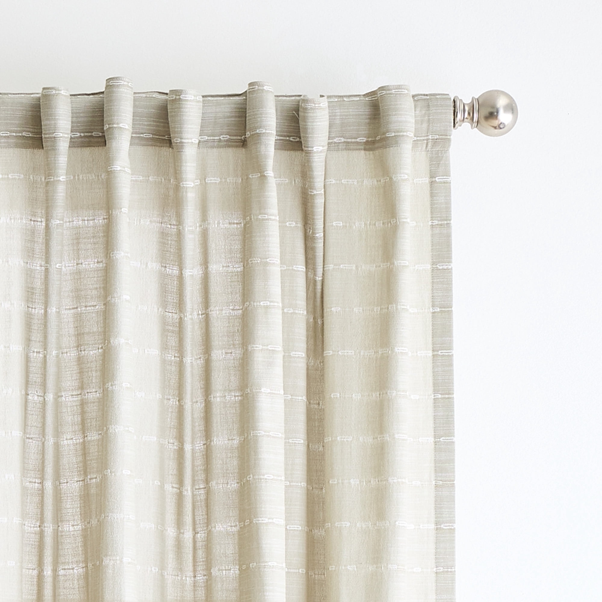 Martha Stewart Ava Curtain Panel Pair, Sage, Back Tab, Light Filtering, Indoor, Adult, Set of 2, 50" x 84"