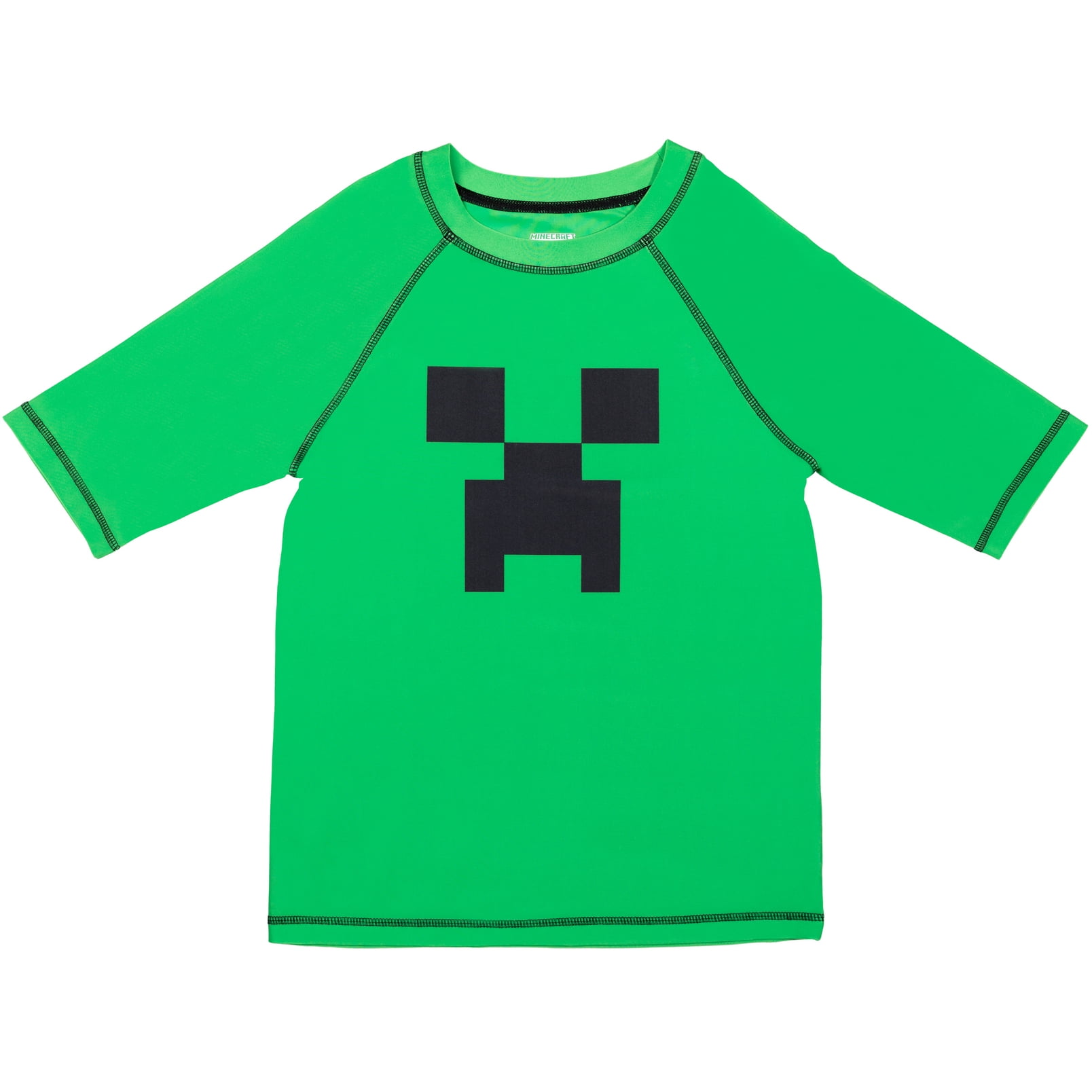 Minecraft Zombie Big Boys Rash Guard and Swim Trunks Outfit Set Little Kid to Big Kid