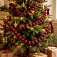 thumbnail image 5 of Eolstice Red Fabric Ball Ornaments, Christmas Hanging Decoration, Photo Scene Props, Holiday Party Tree Decor, Winter Festive Ornament, 5 of 6