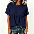 thumbnail image 4 of Fewfanhot Womens Clothes Summer Babydoll Tops Oversized Short Sleeve Crewneck T Shirts Casual Loose Plus Size Tunics, 4 of 5