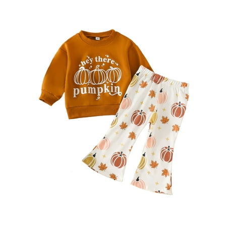 

Mioliknya Toddler Halloween Pumpkin Print Long Sleeve Sweatshirt and Pants