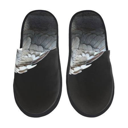 Balery White Red Cockatoo Slient Indoor Furry Fleece Comfort House Shoes Soft Non-Slip Home Shoes Cotton slippers House Slippers-- Medium