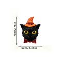 thumbnail image 3 of Halloween Cat Decoration Spooky Black Cat Resin Ornament For Countertop Desk Mantel And Fall Season Decor, 3 of 5