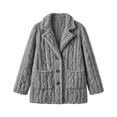 thumbnail image 7 of Enjoytime Fall Winter Fleece Jacket Women Notch Lapel Button Down Long Sleeve Coat Casual Warm Fuzzy Outerwear with Pocket, 7 of 7