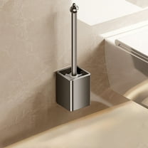 Fasiaou Hard Bristle Toilet Brush Set - Heavy Duty Bathroom Cleaning Kit with Long Handle for Deep Scrubbing, Compact Modern Design for Toilet Bowl Sink and Shower Cleaning, Durable Bristles