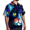 thumbnail image 2 of Cat Men's Short Sleeve Poplin Shirt, Casual Printed Button Down Summer Beach Shirt - Unisex, 2 of 6