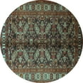 thumbnail image 1 of Ahgly Company Indoor Round Persian Light Blue Traditional Area Rugs, 3' Round, 1 of 4