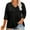 Black, variant on Loopsun Womens Summer Top Plus Size, T Shirts for Women, Women Plus Size Top V Neck 3/4 Sleeve Casual Tshirts Loose Basic Tunic Tees Black L