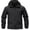 Black, variant on Mens Quick Dry Jacket Warm Winter Hoodie Soft Shell hooks and loops Coat Blue 2XL