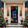 thumbnail image 6 of syligr Happy New Year Door Cover 35x70Inch with Ribbon for Easy Installation, 2026 Christmas New Year Winter Celebrations Welcome Sign, Colorful Firework Door Decor for School Party Home Entrance, 6 of 8