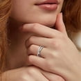 thumbnail image 2 of Triple Band Rings Interlocked Rolling Rings for Women Girls Stainless Steel Silver Russian Wedding Band Size 6 to 9, 2 of 5