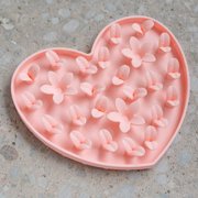 Dexypaws: Enrichment Snuffle Mat: Blush Pink Heart - Textured Dog Feeding Pad, Food Grade Silicone, Spread Food & Treats, Pet Soothing, Suction Back