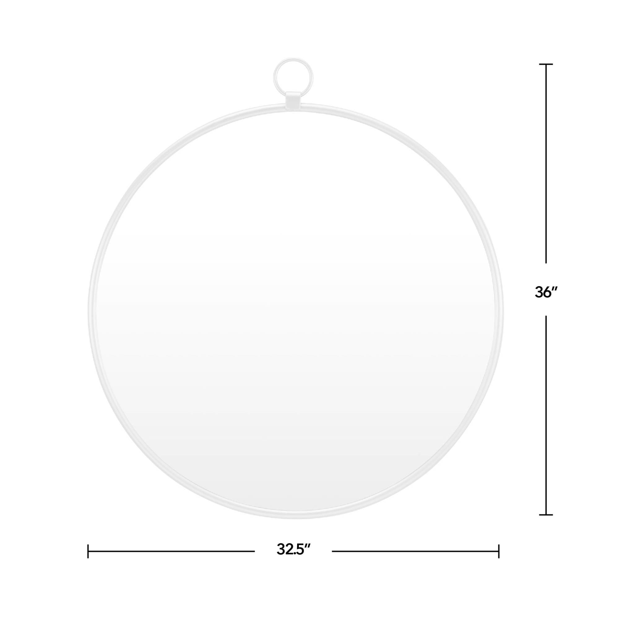 FirsTime & Co. Silver Marshall Wall Mirror, Modern, Round, 32.5 x 1 x 36 in