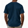 thumbnail image 4 of Men's Summer Solid Color Henley Neck Short Sleeve Shirt Casual Lightweight Breathable Button Placket Tops Loose Fit Comfortable Blouse, 4 of 4