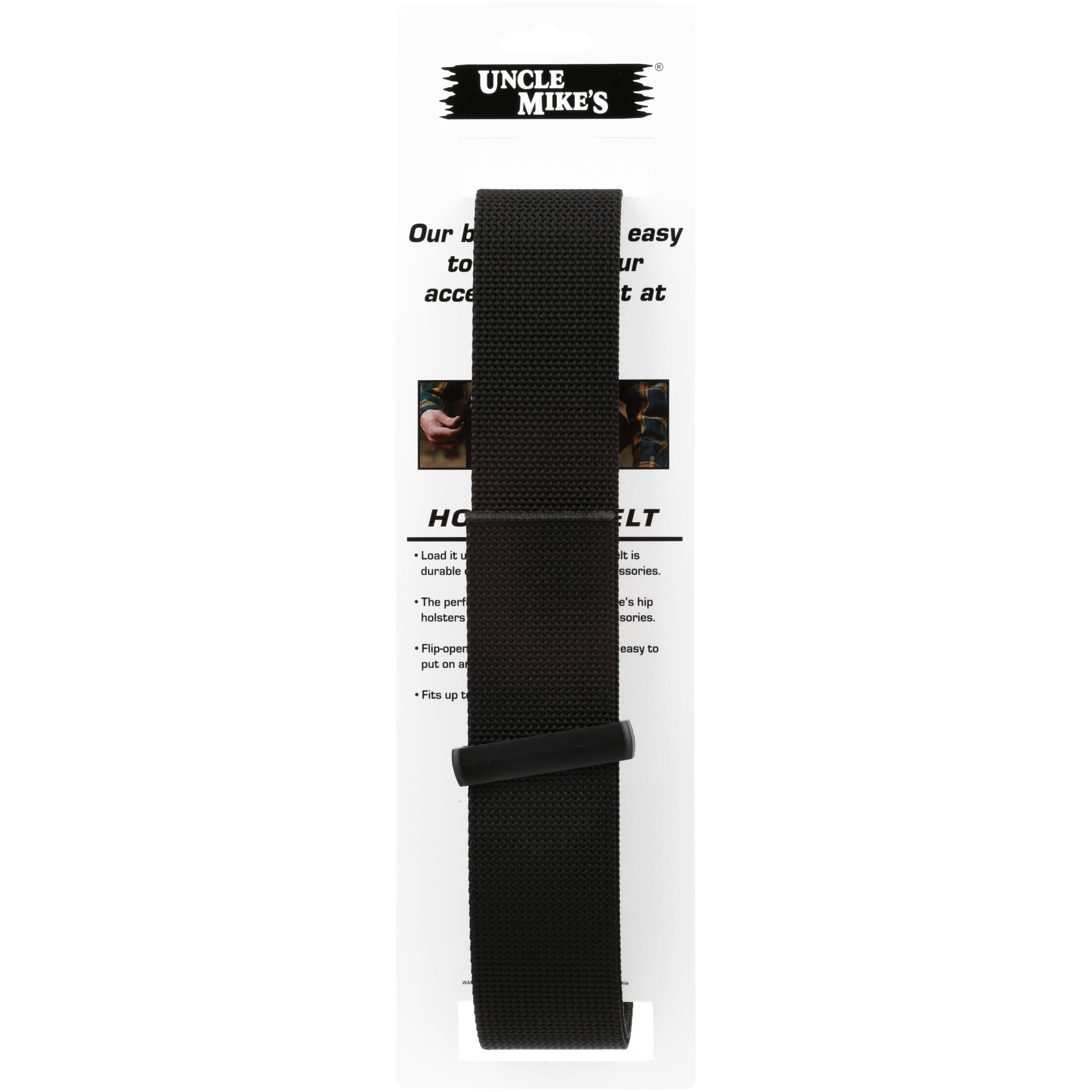 UNCLE MIKES HOLSTER BELT SIDEKICK FITS UP TO 50" WAIST BLACK NYLON
