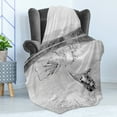thumbnail image 4 of Driftwood Soft Flannel Fleece Throw Blanket, Branch of Fallen Tree in the Lake of the Mountain Foggy Forest Digital Print, Cozy Plush for Indoor and Outdoor Use, 70" x 90", Pale Grey, by Ambesonne, 4 of 5