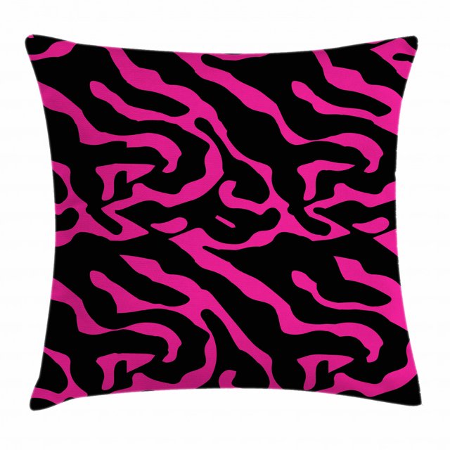 Pink Zebra Throw Pillow Cushion Cover, Fashion Zebra Stripes Exotic Safari in Feminine Tones
