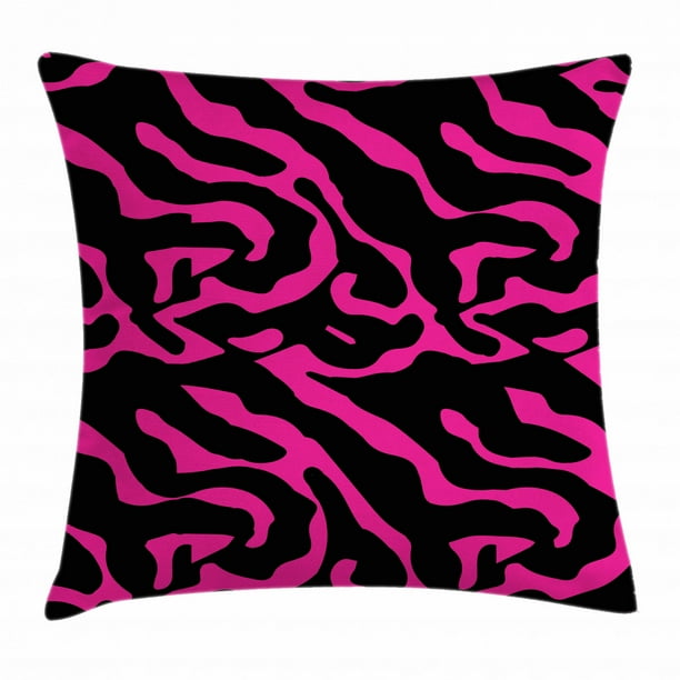Pink Zebra Throw Pillow Cushion Cover, Fashion Zebra Stripes Exotic Safari in Feminine Tones