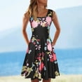 thumbnail image 2 of IROINNID A-Line Dress For Women Sleeveless Round Neckline Casual Dress Flower Knee-Length Beach Dress Regular Print Dress, 2 of 9