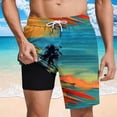 thumbnail image 2 of LIBRCLO Mens Swim Trunks with Liner 2 in 1 Bathing Suits Quick Dry Hawaiian Print Board Shorts Lightweight Breathable Summer Beach Shorts Blue XXL, 2 of 6