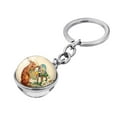 thumbnail image 2 of EGNMCR Easter Decorations For The Home Easter Decor 1PC Easter Bunny Time Double-Sided Glass Ball Keychain Key Ring Easter Decorations, 2 of 2