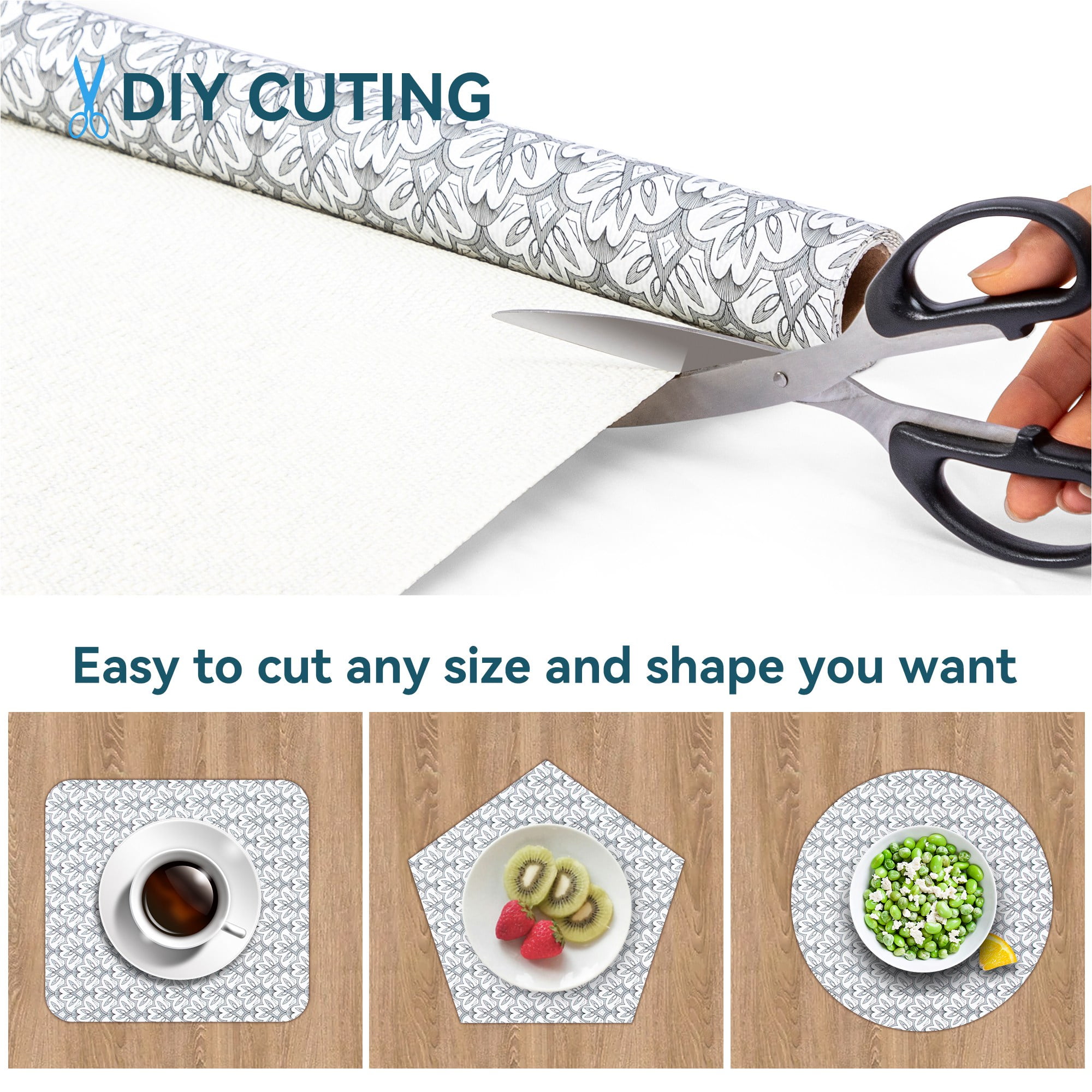 RAY STAR Shelf Cabinet Liner, 18inx8FT Drawer Liners Non-Adhesive Non Slip Shelving Liner for Kitchen Cabinets