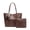 Coffee Brown, variant on Large PU Tote Bag with Decorative Silk Scarf, Oversized Shoulder Bag for Work & Travel, Black