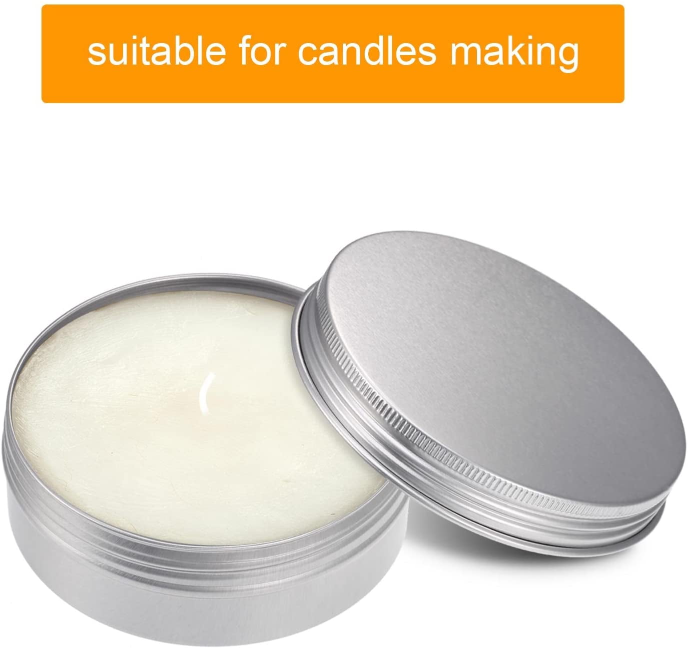 24 Pcs 4 oz Metal Tin Cans Aluminum Round Tin Containers Empty Cans with Screw Lid for Candle Storage Cosmetic Sample Travel Salve Cream