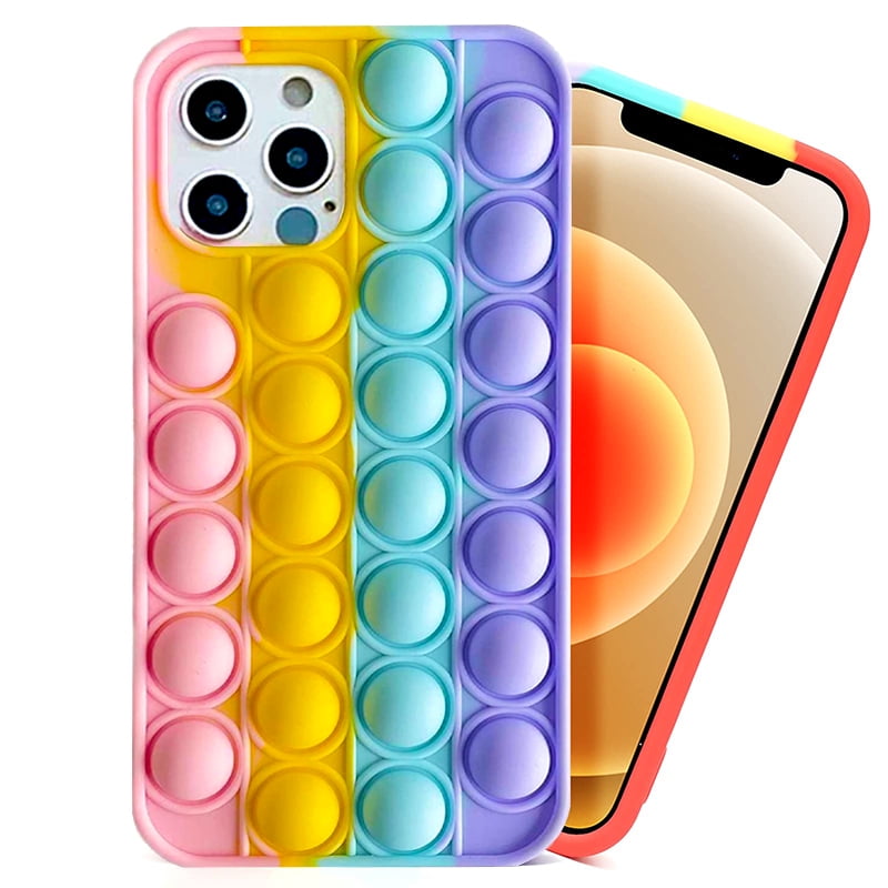 Fidget Dimple Toys Phone Case Push Pop Bubble Telephone Case Silicone