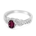 thumbnail image 3 of 10k White Gold Oval Rhodolite Garnet And Diamond Ring, 3 of 6