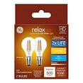 thumbnail image 2 of GE Relax 2-Pack 60 W Equivalent Dimmable Soft White A15 LED Light Fixture Light Bulbs Candelabra, 2 of 5