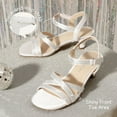thumbnail image 3 of BURUDANI Girls’ Low Heel Dress Sandals Open Toe Flower Shoes for Wedding, Party, Little Kid/Big Kid, 3 of 6