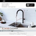thumbnail image 3 of Stylish 17 ¼" Ht Single Handle Matte Black & Silver Pull Down Kitchen Faucet K-141NS, 3 of 11