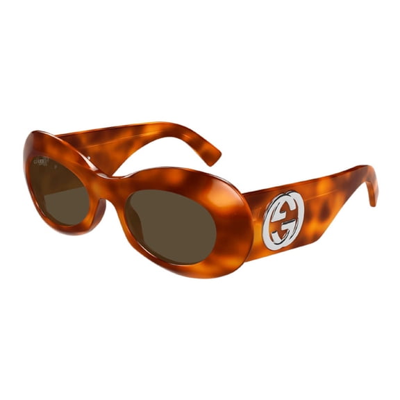 Gucci GG1696S 002 51mm Oval Sunglasses Women's Havana