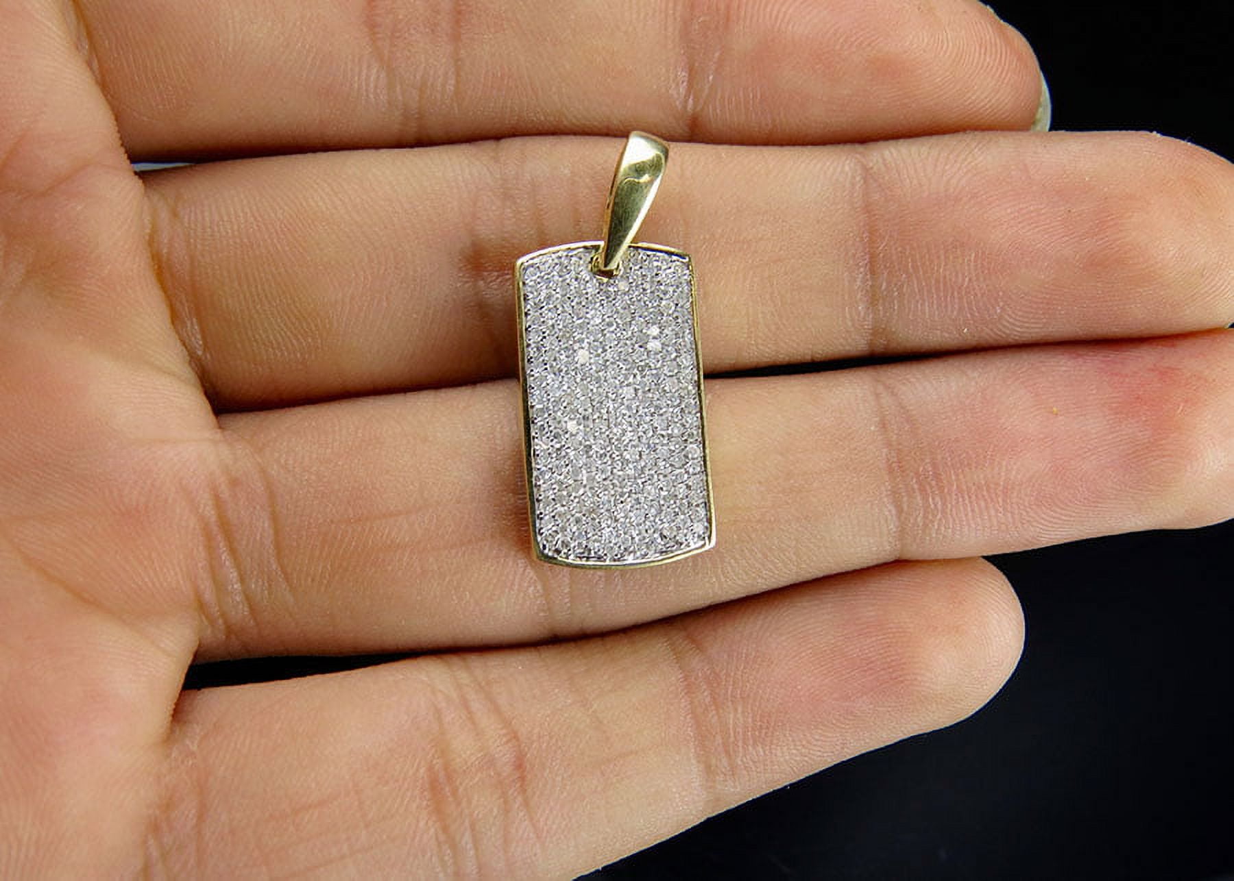 Mens diamond store dog tag