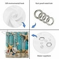 thumbnail image 6 of Coastal Beach Bathroom Shower Curtains with Hooks, Starfish Conch Waterproof Fabric Washable Shower Curtain for Home Hotel Bathtub Decor 60x72 Inch, 6 of 9