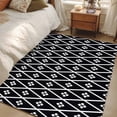 thumbnail image 6 of Minimalist Art Area Rug 3x5 Washable Rug Non Slip Boho Abstract Floral Lattice Black Large Area Rug Indoor Floor Carpet for Entryway Bedroom Kitchen Living Room Home Office Dining Room Nursery, 6 of 9