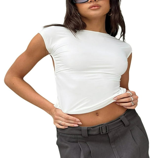 PENGXIANG T-Shirts Slim Fit Manches Courtes d'Été pour Femmes Streetwear