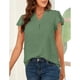 thumbnail image 4 of Blusa de manga corta, blusa de jacquard de manga corta, blusa de jacquard con cuello en V, blusa holgada de jacquard, materiales de la mejor calidad, 4 of 6