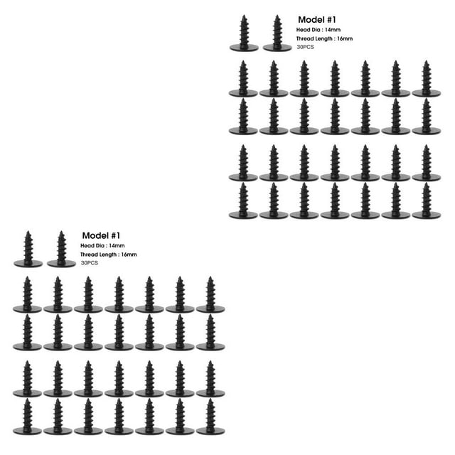 Kenally 30 piezas de tornillos autorroscantes, sujetador de coche, perno de motor, placa de matrícula, tornillo de guardabarros, reemplazo negro para Q5 cinco 2piezas Kenally CBP145362