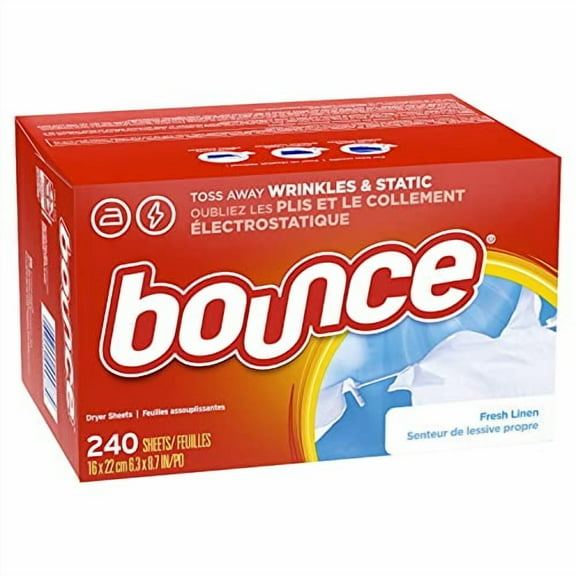 Bounce Fresh Linen Fabric Softener Dryer Sheets, 240 Count..