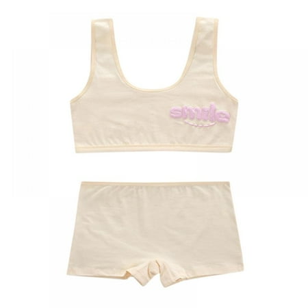 

Baywell Girls Cami Bra and Boyshort Underwear Set with Removable Padding Skin 02 29-50kg