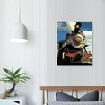 thumbnail image 4 of Wuche Train with Gray Smoke Steam Trains in Progress Wall Art Painting The Picture Print On Canvas Car Pictures for Home Decor Decoration Gift, 4 of 5