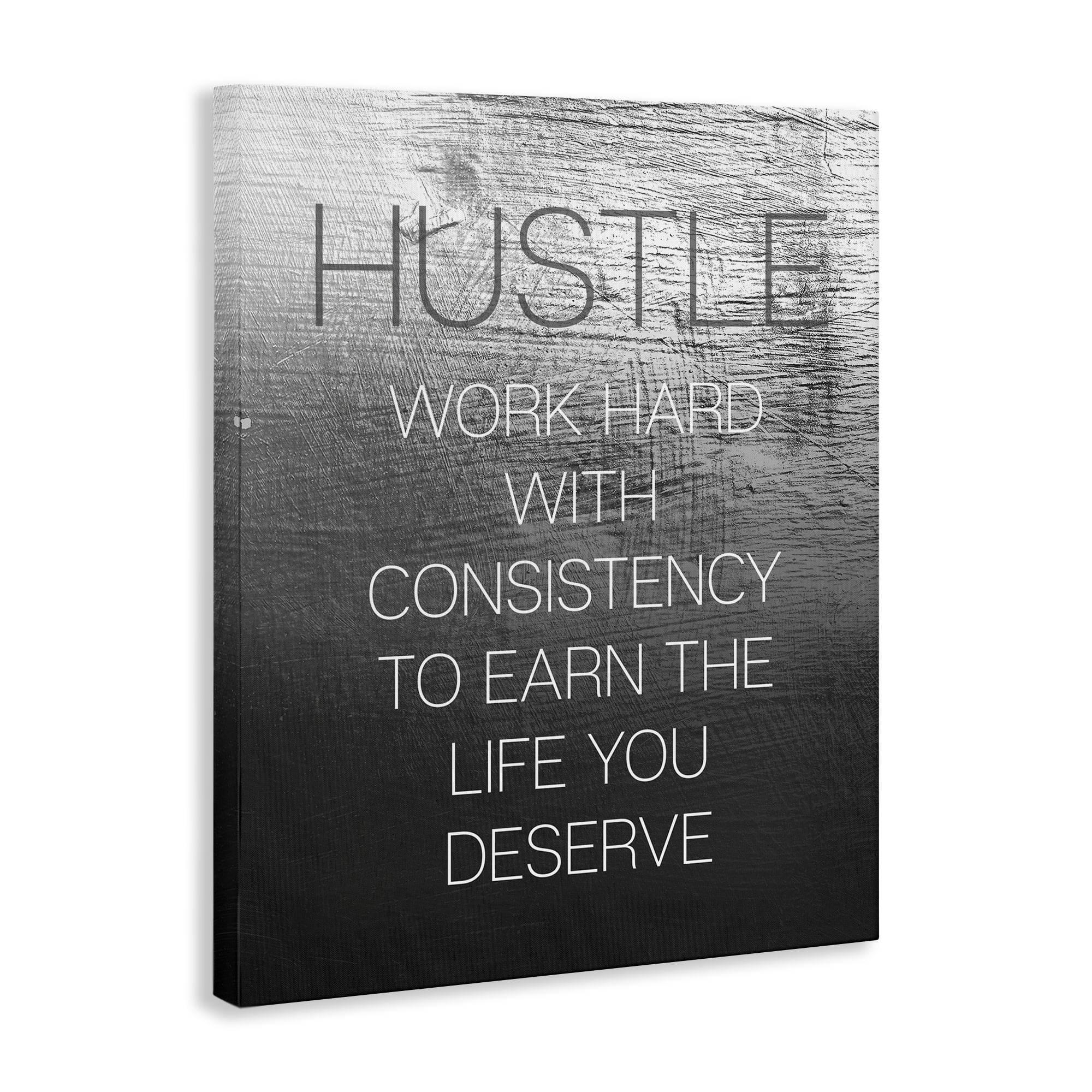 Stupell Industries Hustle Motivational Definition Text & Numbers Painting Wrapped Canvas Art Print Wall Art, 24 x 30