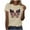 Beige, variant on T Shirts for Women Fashionable Women's Casual Pullover Printed Short Sleeved Round Neck